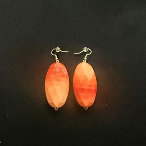 Elegant Orange Faceted Earrings